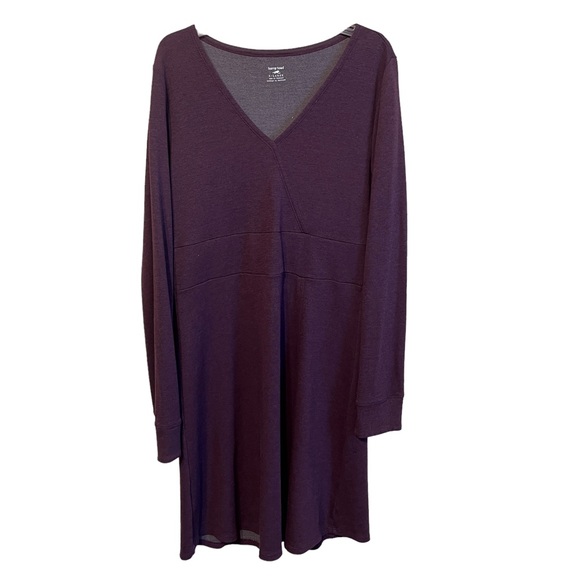 Horny Toad Finlay Faux Wrap Long Sleeve Dress in Burgundy Size X Large - Picture 3 of 9